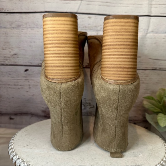 New Nine West Women's Orleeh Tan Suede Leather Block Heel Ankle Bootie Size 8.5 - Picture 10 of 12